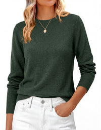 PRETTYGARDEN Womens Fall Basic Long Sleeve Sweater | Soft Knit Fabric, Classic Crew Neck Sweaters, Loose Fit Sweater, Casual Going Out Outfits, 2026 Winter Trendy Clothes