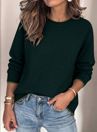 PRETTYGARDEN Womens Crewneck Fall Sweaters Pullover Tops | Soft Stretchy Knit,Reglan Long Sleeve,Ribbed Cuffs,Color Block,Casual Daily Outfits,Office Work Clothes,Winter Layering Wear
