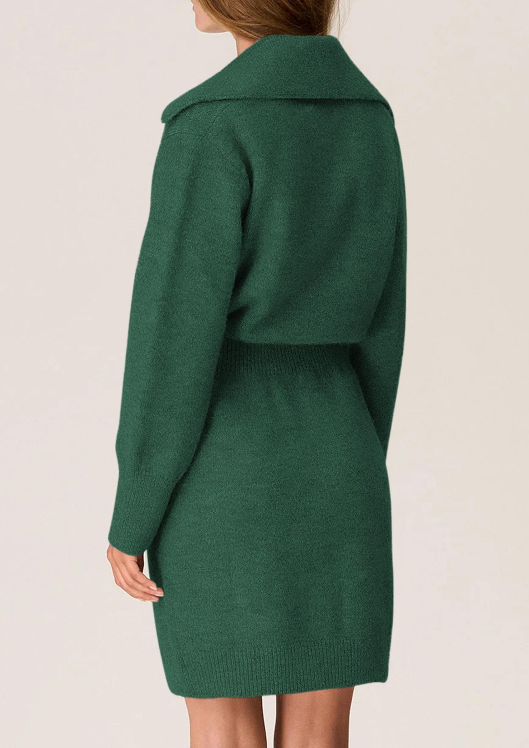 PRETTYGARDEN Sweater Dresses for Women Trendy Long Sleeve Button Down Short Spring Dress