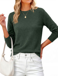 PRETTYGARDEN Womens Fall Basic Long Sleeve Sweater | Soft Knit Fabric, Classic Crew Neck Sweaters, Loose Fit Sweater, Casual Going Out Outfits, 2026 Winter Trendy Clothes