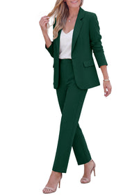 PRETTYGARDEN Two Piece Sets for Women Dressy Pant Suits | Lapel Blazer,Straight Leg Dress Pants,Professional Interview Suit Set,Business Casual Outfits,Office Work Clothes,Fall Winter