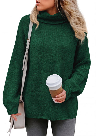PRETTYGARDEN Women's Winter Turtleneck Sweaters Oversized Warm Pullover  Cozy Chunky Knit Sweater, Long Sleeve Tunic, Loose Fit Dressy Casual Tops, Trendy Fall Fashion Clothing, Holiday Outfits