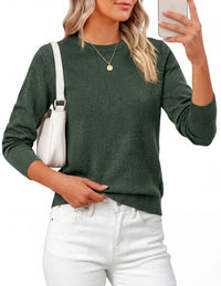 PRETTYGARDEN Womens Fall Basic Long Sleeve Sweater | Soft Knit Fabric, Classic Crew Neck Sweaters, Loose Fit Sweater, Casual Going Out Outfits, 2026 Winter Trendy Clothes