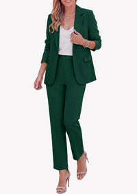 PRETTYGARDEN Two Piece Sets for Women Dressy Pant Suits | Lapel Blazer,Straight Leg Dress Pants,Professional Interview Suit Set,Business Casual Outfits,Office Work Clothes,Fall Winter