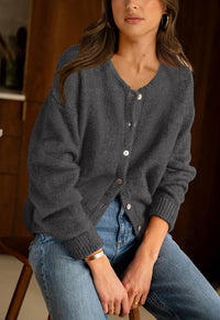 PRETTYGARDEN Long Sleeve Crewneck Button Down Womens Sweaters Fall Open Front Chunky Cardigan Sweaters for Women PRETTYGARDEN