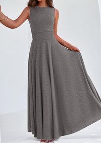PRETTYGARDEN Womens Spring Dresses Casual Sleeveless Crewneck Aline Maxi Dress Stretch Tank Flowy Long Dresses