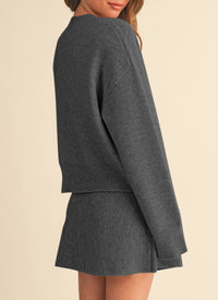 PRETTYGARDEN 2 Piece Sets For Women Sweater Mini Skirt Set