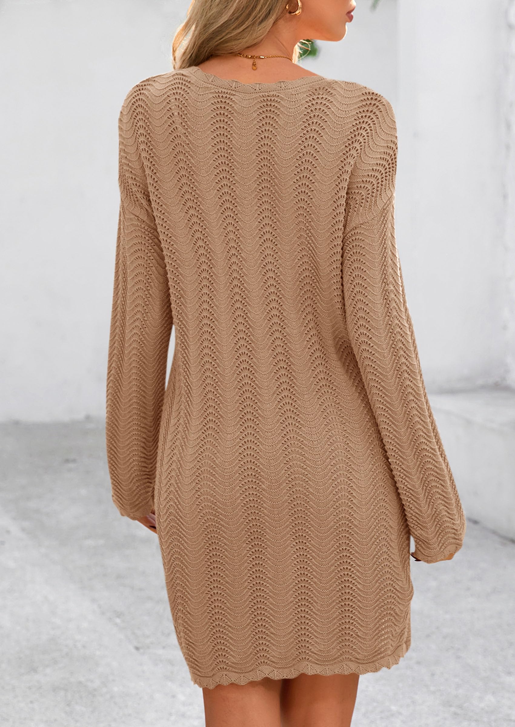 PRETTYGARDEN Women's Swimsuit Cover Up Summer Bathing Suit Swimwear Crochet Knit Dress Fashion Beach Vacation Clothes