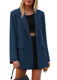 PRETTYGARDEN Fall Blazers for Women Business Casual Long Sleeve Lapel Pockets Dressy Suit Jackets Work Office Clothes PRETTYGARDEN