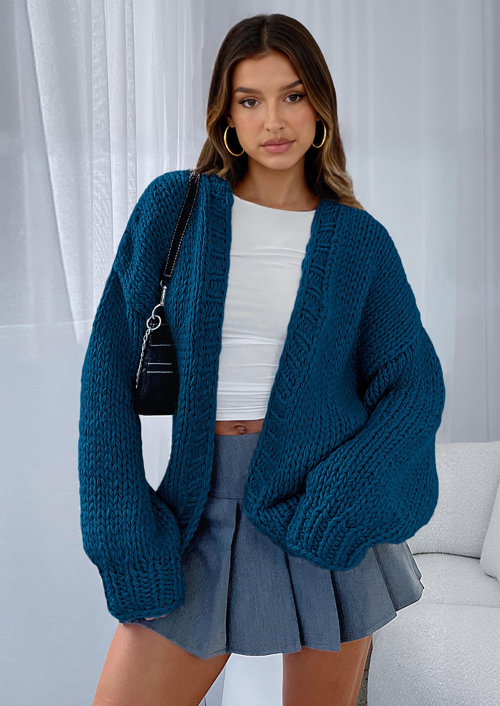 PRETTYGARDEN Cardigan Sweaters for Women Trendy Fall Fashion Long Sleeve Chunky Knit Cardigans Winter Clothing Outfits