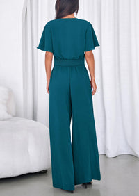 PRETTYGARDEN Women 2 Piece Summer Outfits Short Sleeve Strappy Top Wide Leg Pants Tracksuit Lounge Sets Beach Clothes PRETTYGARDEN