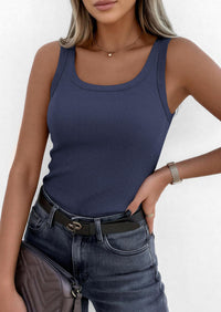 PRETTYGARDEN Womens Summer Tops Spring Cute Sleeveless Scoop Neck Workout Tank Top Casual Ribbed Knit Basic Cami Shirts PRETTYGARDEN