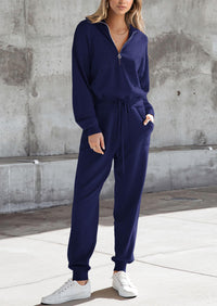 PRETTYGARDEN Women's 2 Piece Sweater Set Pullover Zip Up Sweatshirt Jogger Sweatpants Tracksuit Casual Outfit