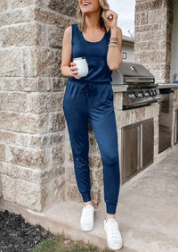 PRETTYGARDEN Two Piece Outfit Sets Casual Sleeveless Crewneck Tops and Sweatpants