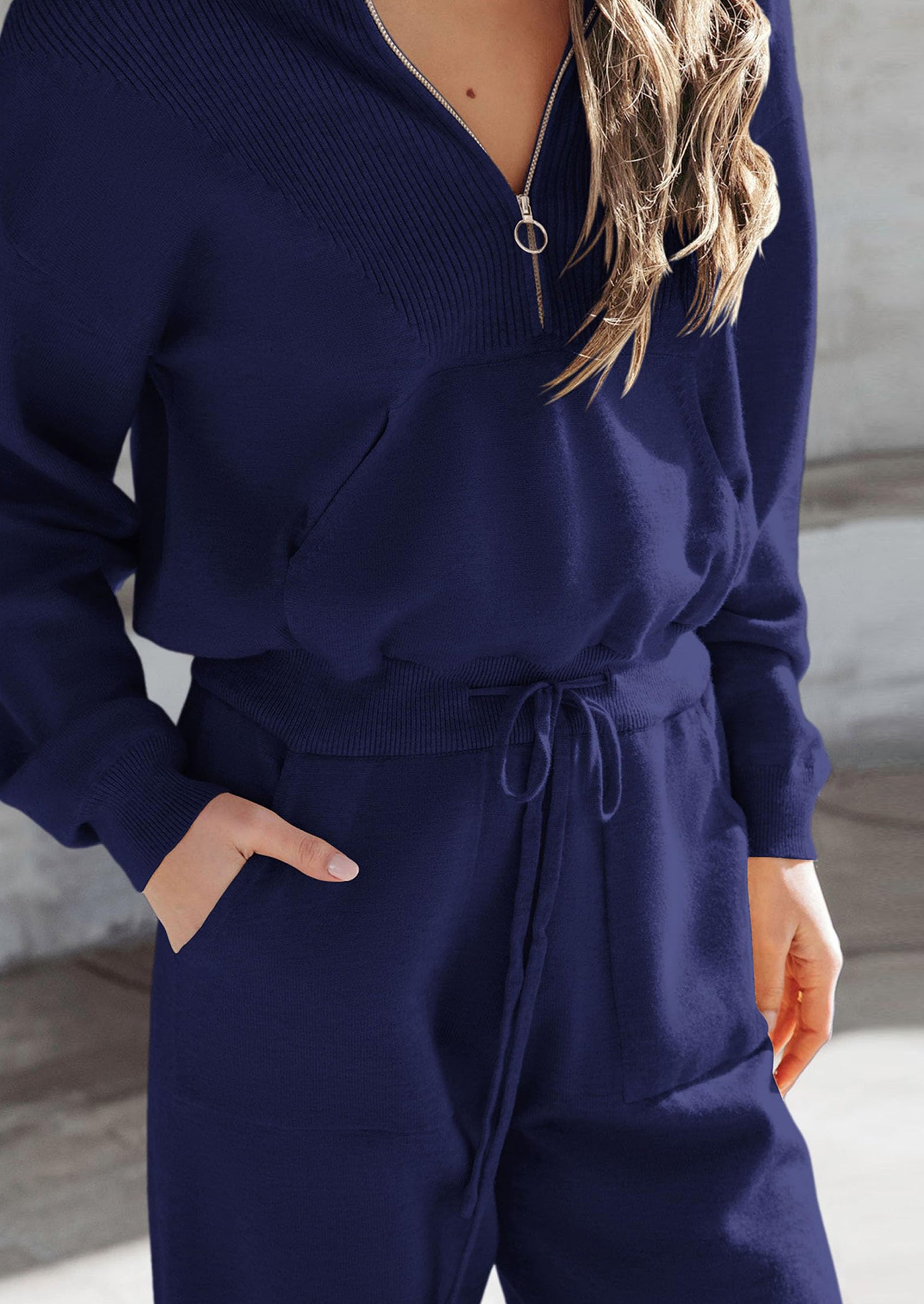 PRETTYGARDEN Women's 2 Piece Sweater Set Pullover Zip Up Sweatshirt Jogger Sweatpants Tracksuit Casual Outfit