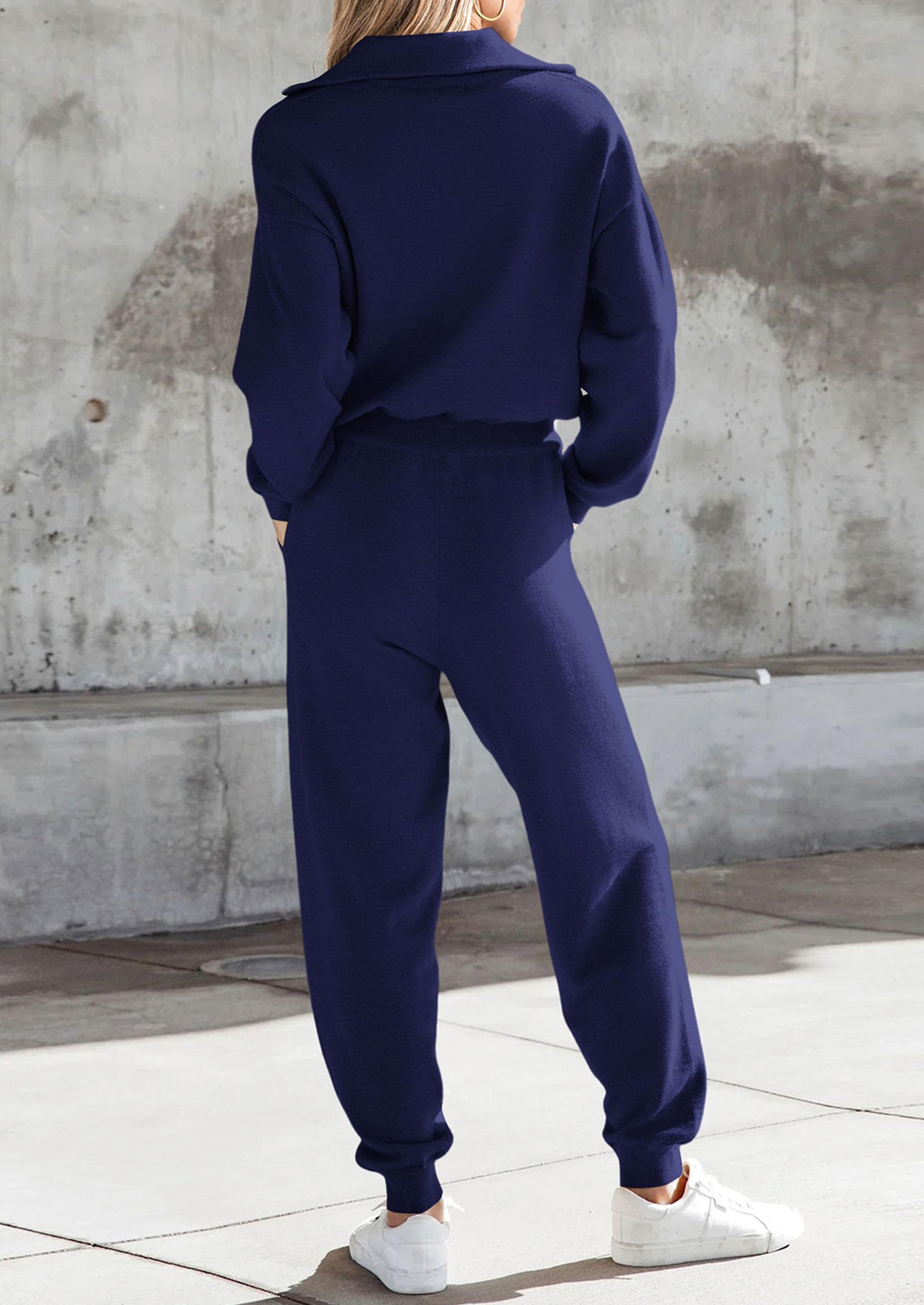 PRETTYGARDEN Women's 2 Piece Sweater Set Pullover Zip Up Sweatshirt Jogger Sweatpants Tracksuit Casual Outfit