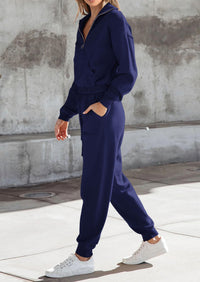 PRETTYGARDEN Women's 2 Piece Sweater Set Pullover Zip Up Sweatshirt Jogger Sweatpants Tracksuit Casual Outfit