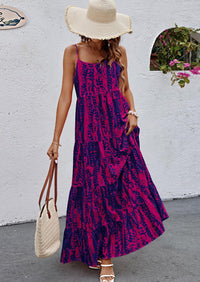 PRETTYGARDEN Women Summer Dresses Spaghetti Strap Scoop Neck Floral Maxi Dress Flowy Boho Long Sundress with Pockets