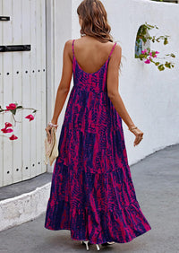 PRETTYGARDEN Women Summer Dresses Spaghetti Strap Scoop Neck Floral Maxi Dress Flowy Boho Long Sundress with Pockets