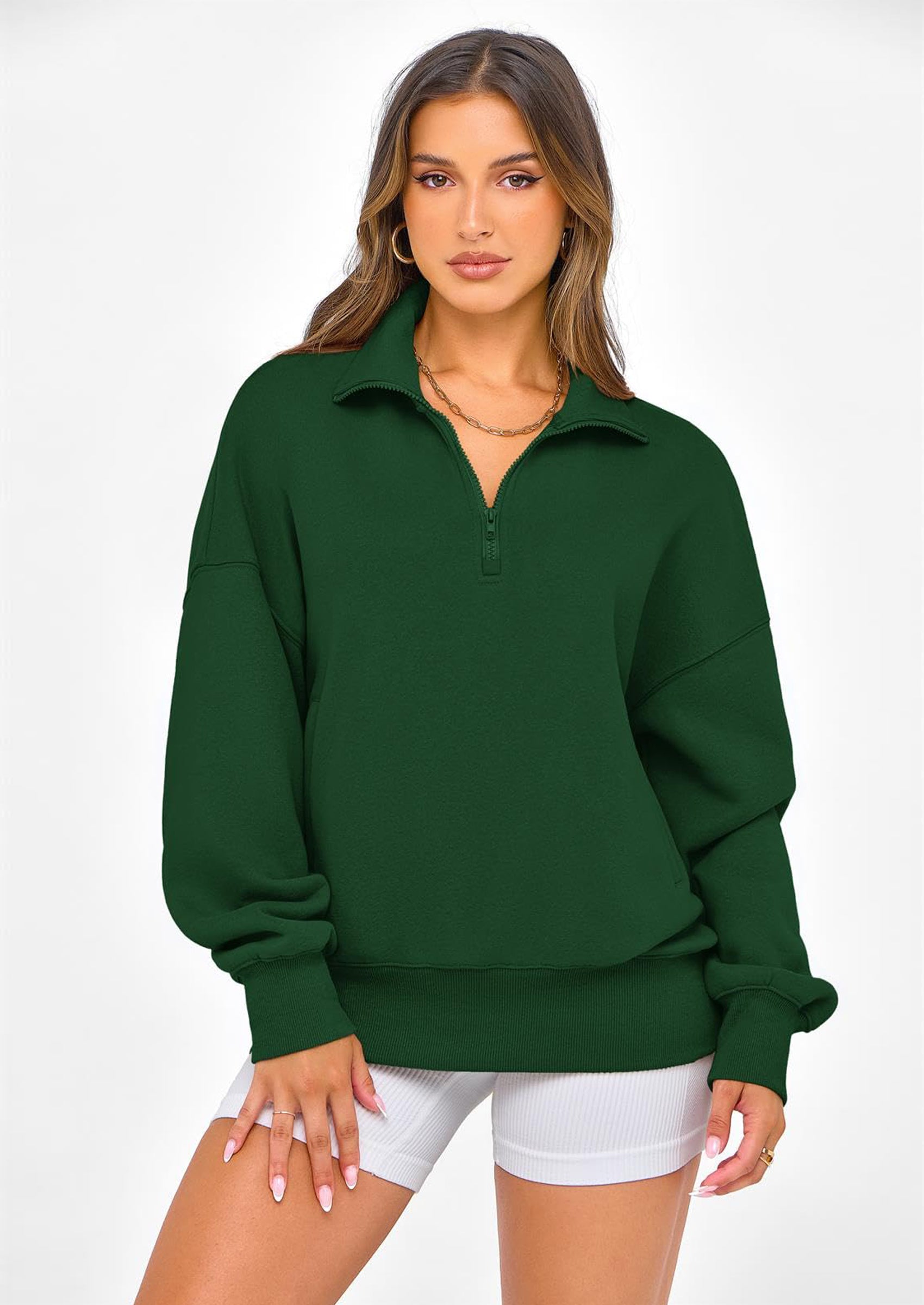 PRETTYGARDEN Womens Half Zip Oversized Sweatshirts Fleece Hoodies Trendy Long Sleeve Pullover Tops Y2k Spring Outfits