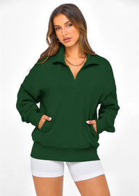 PRETTYGARDEN Womens Half Zip Oversized Sweatshirts Fleece Hoodies Trendy Long Sleeve Pullover Tops Y2k Spring Outfits