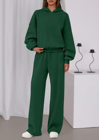 PRETTYGARDEN Womens Sweatsuits 2 Piece Set Casual Winter Long Sleeve Hoodie Loose Wide Leg Sweatpants Fall Tracksuit