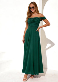 PRETTYGARDEN Womens Off Shoulder Maxi Summer Dresses 2026 Elegant Mesh Aline Swing Ruched Flowy Cocktail Wedding Guest Dress PRETTYGARDEN