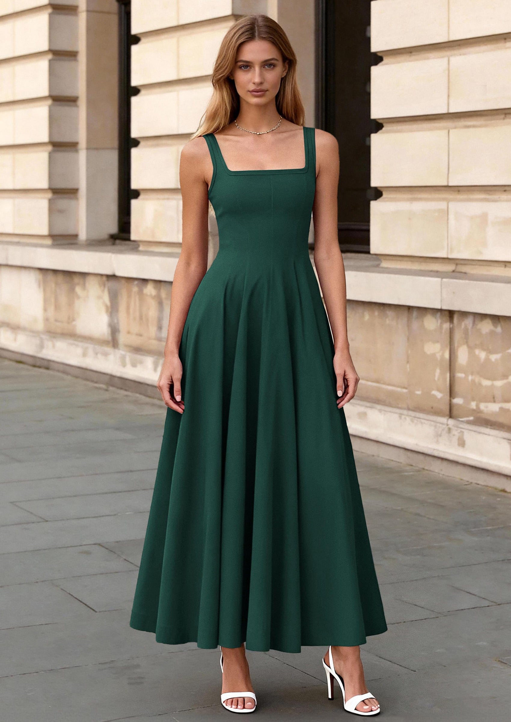 PRETTYGARDEN Cocktail Dresses for Women Formal Summer Sleeveless A Line Long Flowy Spring Wedding Guest Party Midi Dress PRETTYGARDEN