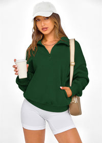 PRETTYGARDEN Womens Half Zip Oversized Sweatshirts Fleece Hoodies Trendy Long Sleeve Pullover Tops Y2k Spring Outfits