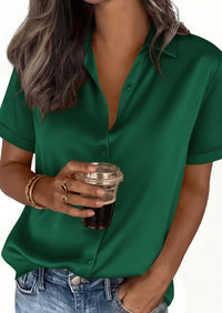 PRETTYGARDEN Women's Summer Button Down Shirts Short Sleeve Work Tops Dressy Blouses Spring Business Casual Outfits PRETTYGARDEN