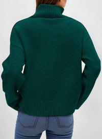 PRETTYGARDEN Womens Turtleneck Long Sleeve Sweater Fall Trendy Loose Fit Casual Tops Chunky Knit Pullover Sweaters