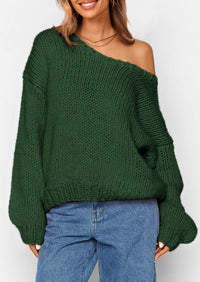 PRETTYGARDEN Women's Fall Oversized Sweaters Long Sleeve V Neck Dressy Casual Chunky Knit Loose Pullover Tops Winter Clothing