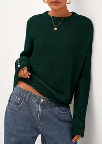 PRETTYGARDEN Womens Sweaters Fall Fashion Casual Crewneck Pullover Button Long Sleeve Cute Knit Tops Winter Clothes