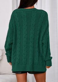 PRETTYGARDEN Women's Cable Knit Sweaters Fall Oversized Chunky Open Front Long Sleeve Cardigan Winter Coats