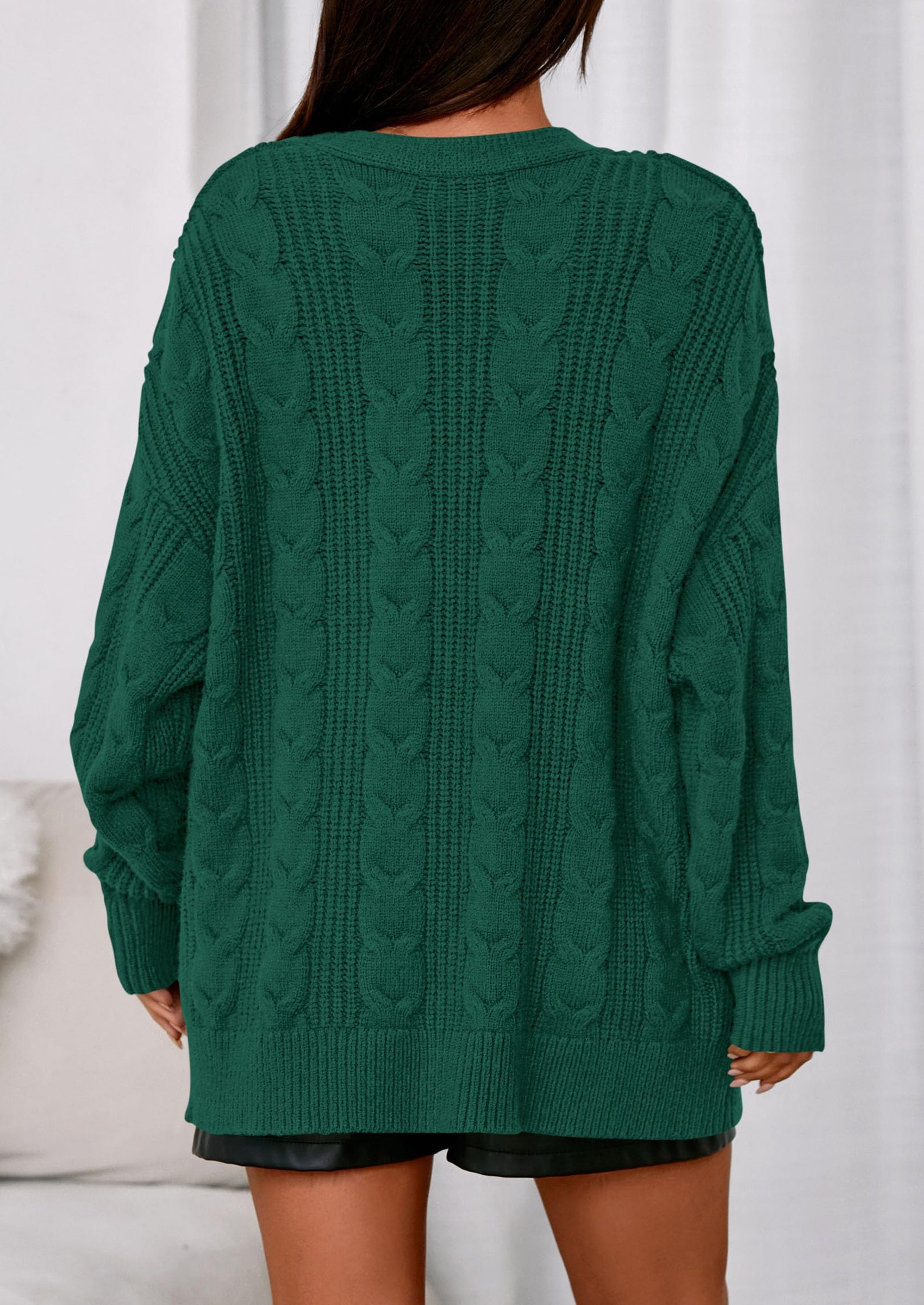 PRETTYGARDEN Women's Cable Knit Sweaters Fall Oversized Chunky Open Front Long Sleeve Cardigan Winter Coats