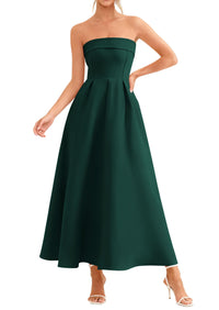 PRETTYGARDEN Cocktail Dresses for Women Summer Formal Elegant Tube Top Strapless Spring Wedding Guest Party Midi Dress PRETTYGARDEN