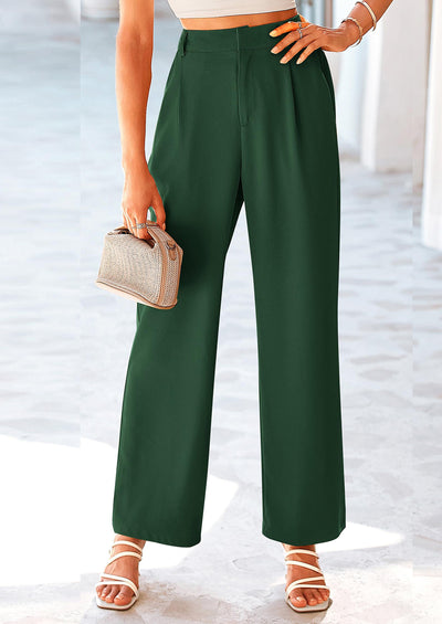 PRETTYGARDEN Wide Leg Pants for Women Trendy Fall High Waisted Business Casual Outfits Work Pant Trousers
