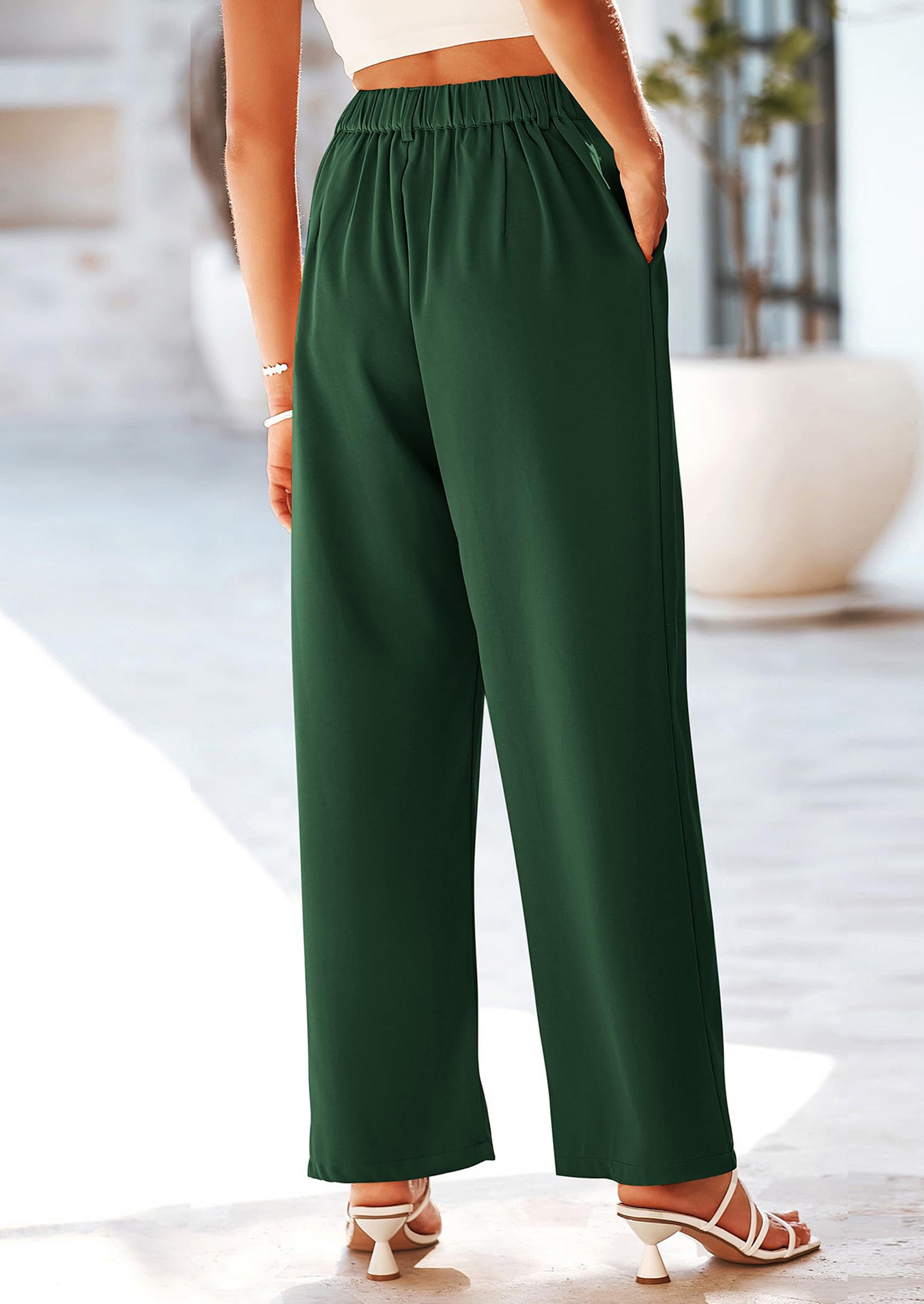 PRETTYGARDEN Wide Leg Pants for Women Trendy Fall High Waisted Business Casual Outfits Work Pant Trousers