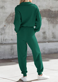 PRETTYGARDEN Women's 2 Piece Sweater Set Pullover Zip Up Sweatshirt Jogger Sweatpants Tracksuit Casual Outfit