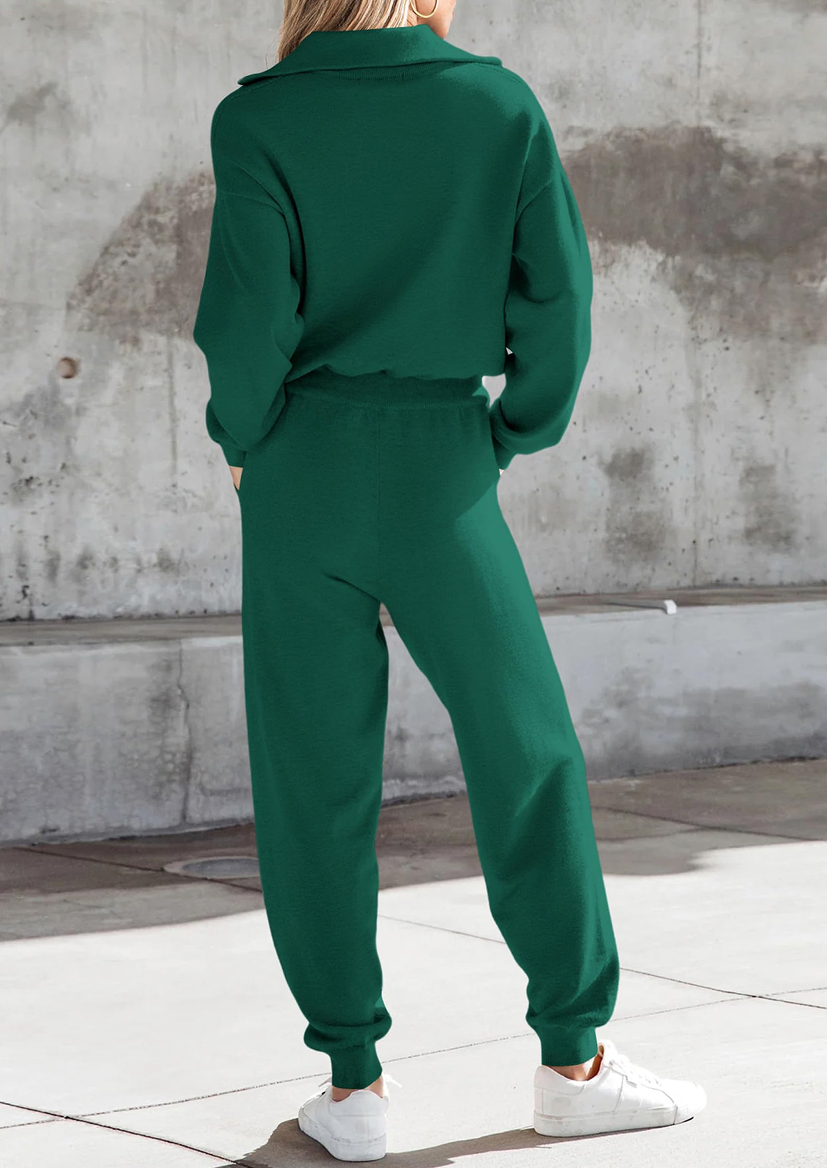 PRETTYGARDEN Women's 2 Piece Sweater Set Pullover Zip Up Sweatshirt Jogger Sweatpants Tracksuit Casual Outfit