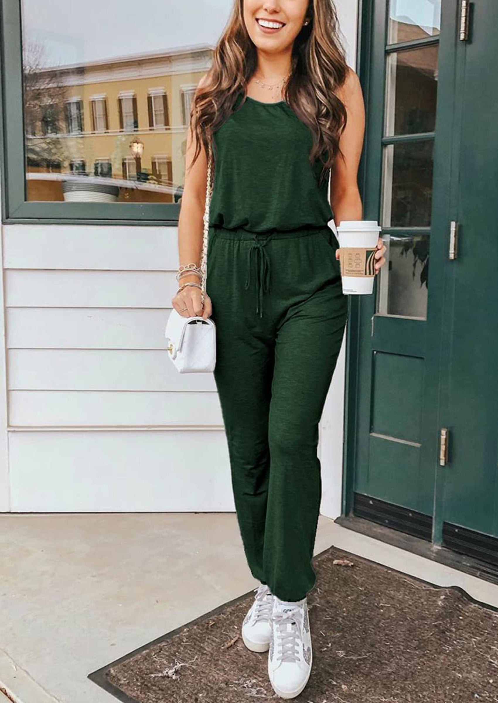 PRETTYGARDEN Two Piece Outfit Sets Casual Sleeveless Crewneck Tops and Sweatpants