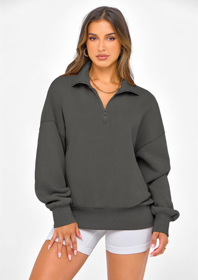 PRETTYGARDEN Womens Half Zip Oversized Sweatshirts Fleece Hoodies Trendy Long Sleeve Pullover Tops Y2k Spring Outfits