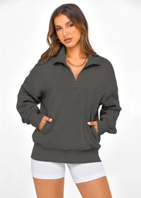 PRETTYGARDEN Womens Half Zip Oversized Sweatshirts Fleece Hoodies Trendy Long Sleeve Pullover Tops Y2k Spring Outfits