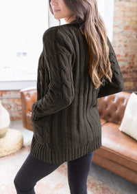 PRETTYGARDEN Women's Open Front Cardigan Sweaters Fall Fashion Button Down Cable Knit Chunky Winter Outerwear Coats