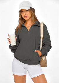 PRETTYGARDEN Womens Half Zip Oversized Sweatshirts Fleece Hoodies Trendy Long Sleeve Pullover Tops Y2k Spring Outfits