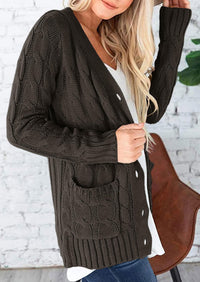 PRETTYGARDEN Women's Open Front Cardigan Sweaters Fall Fashion Button Down Cable Knit Chunky Winter Outerwear Coats