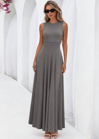 PRETTYGARDEN Womens Spring Dresses Casual Sleeveless Crewneck Aline Maxi Dress Stretch Tank Flowy Long Dresses