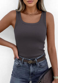 PRETTYGARDEN Womens Summer Tops Spring Cute Sleeveless Scoop Neck Workout Tank Top Casual Ribbed Knit Basic Cami Shirts PRETTYGARDEN