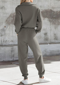 PRETTYGARDEN Women's 2 Piece Sweater Set Pullover Zip Up Sweatshirt Jogger Sweatpants Tracksuit Casual Outfit