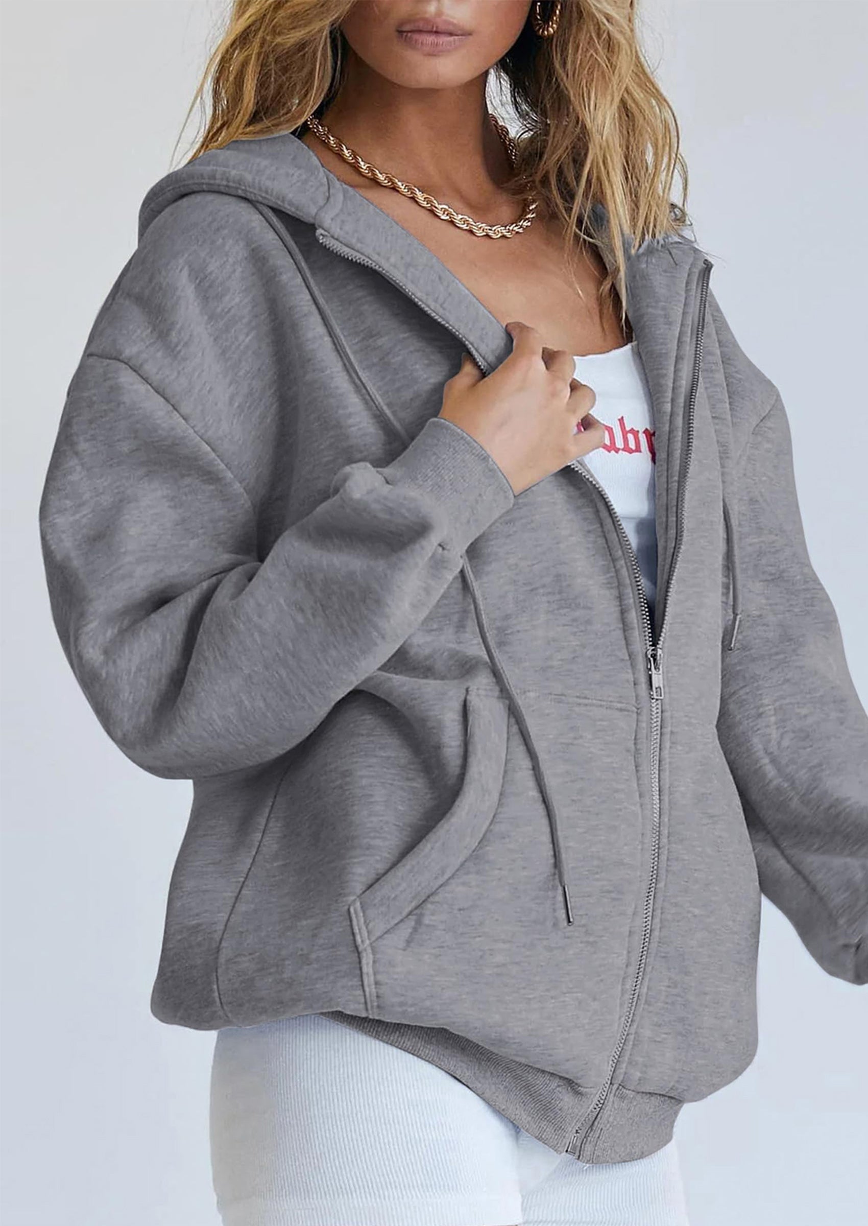 PRETTYGARDEN Women's Zip Up Y2K Hoodies Casual Long Sleeve Sweatshirts Fall Spring Track Jackets with Pockets